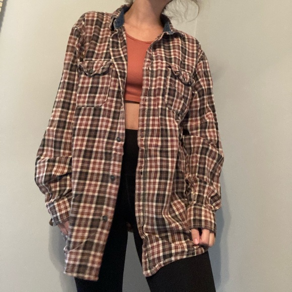 Vintage Checkered Plaid Long Sleeve Button Down Shirt - Picture 2 of 9